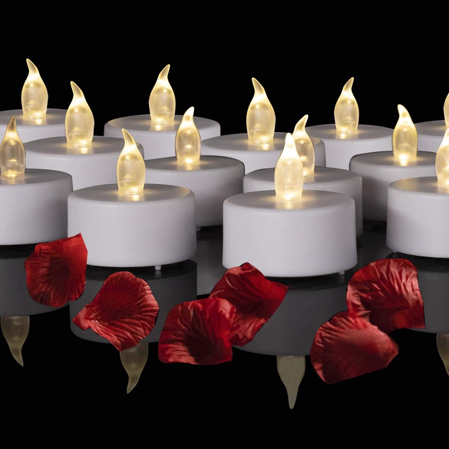Hanzim Battery Operated LED Tea Lights: 24PACK Flameless 24pack, Warm White