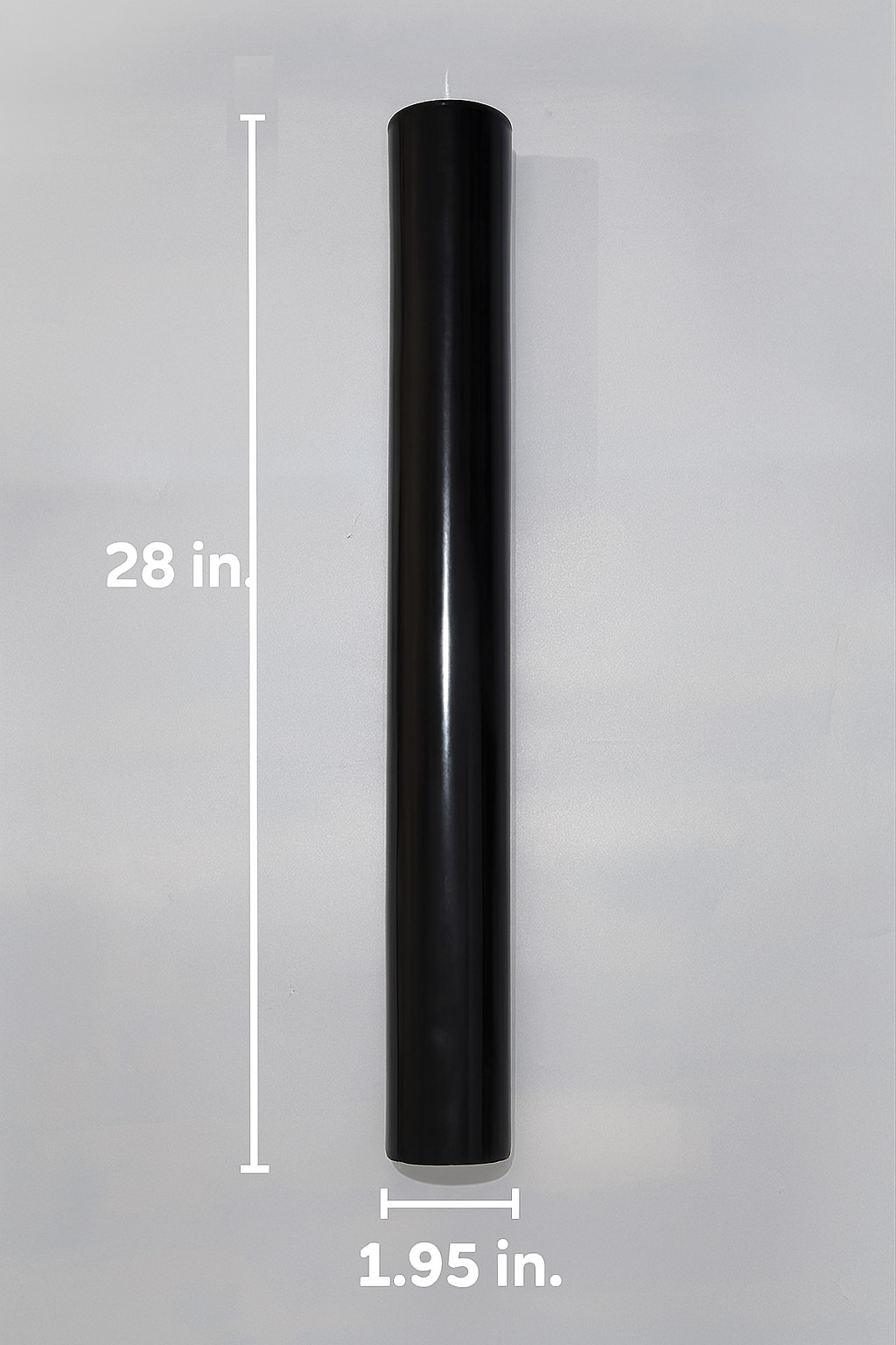 Black Pillar Candle 28 inch Tall Unscented Gothic Wedding Altar Centerpiece