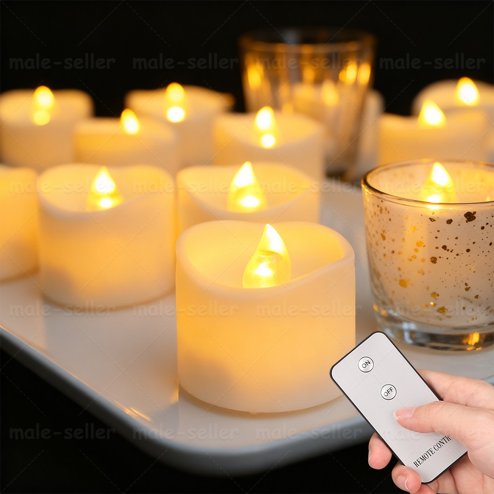 24pcs Flickering LED Tea Lights Candle Lamp Battery Operated with Remote Control