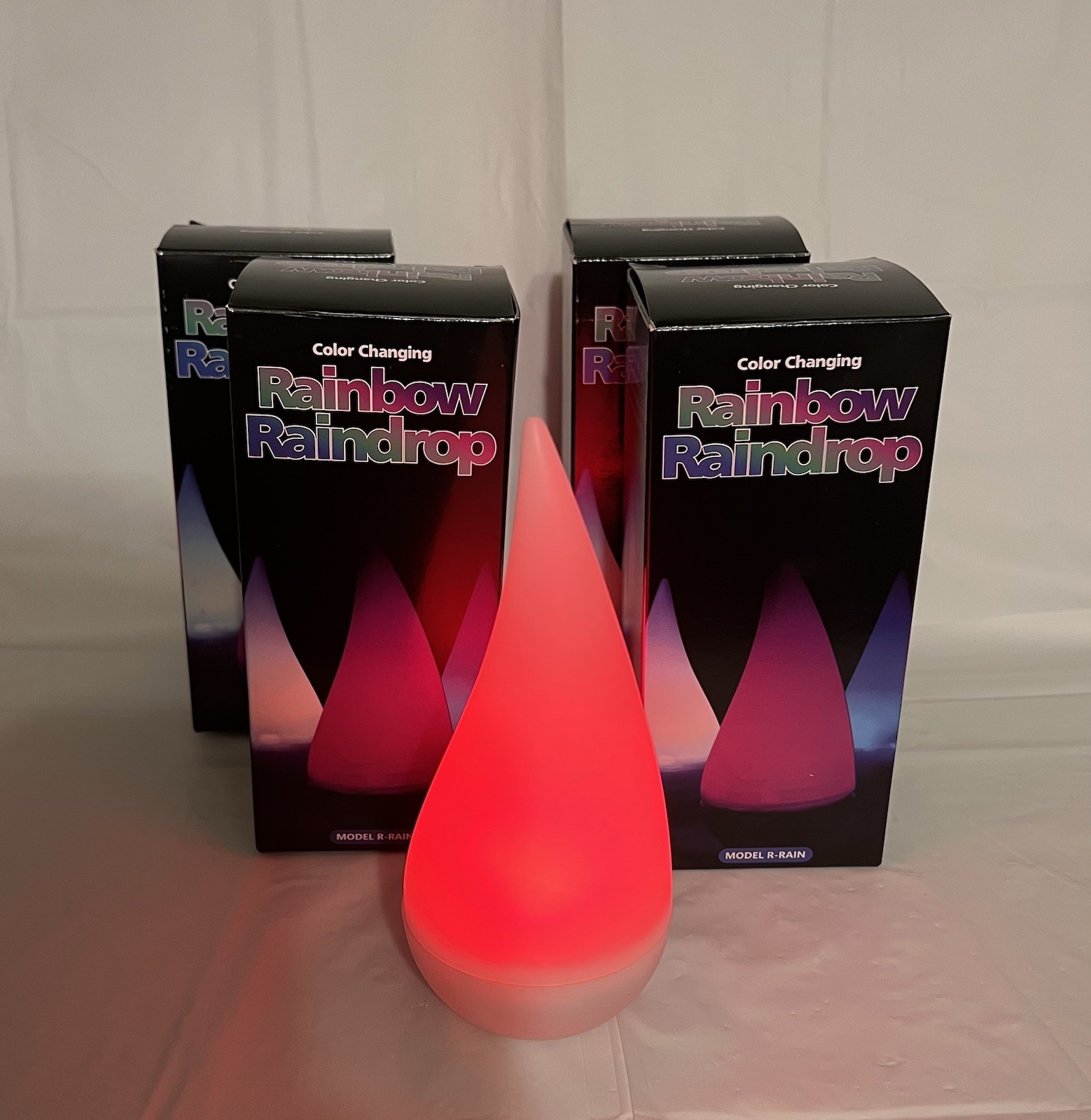 Multi Color Changing Rainbow Raindrop Light Tabletop, Party, Floats Lot Of 4