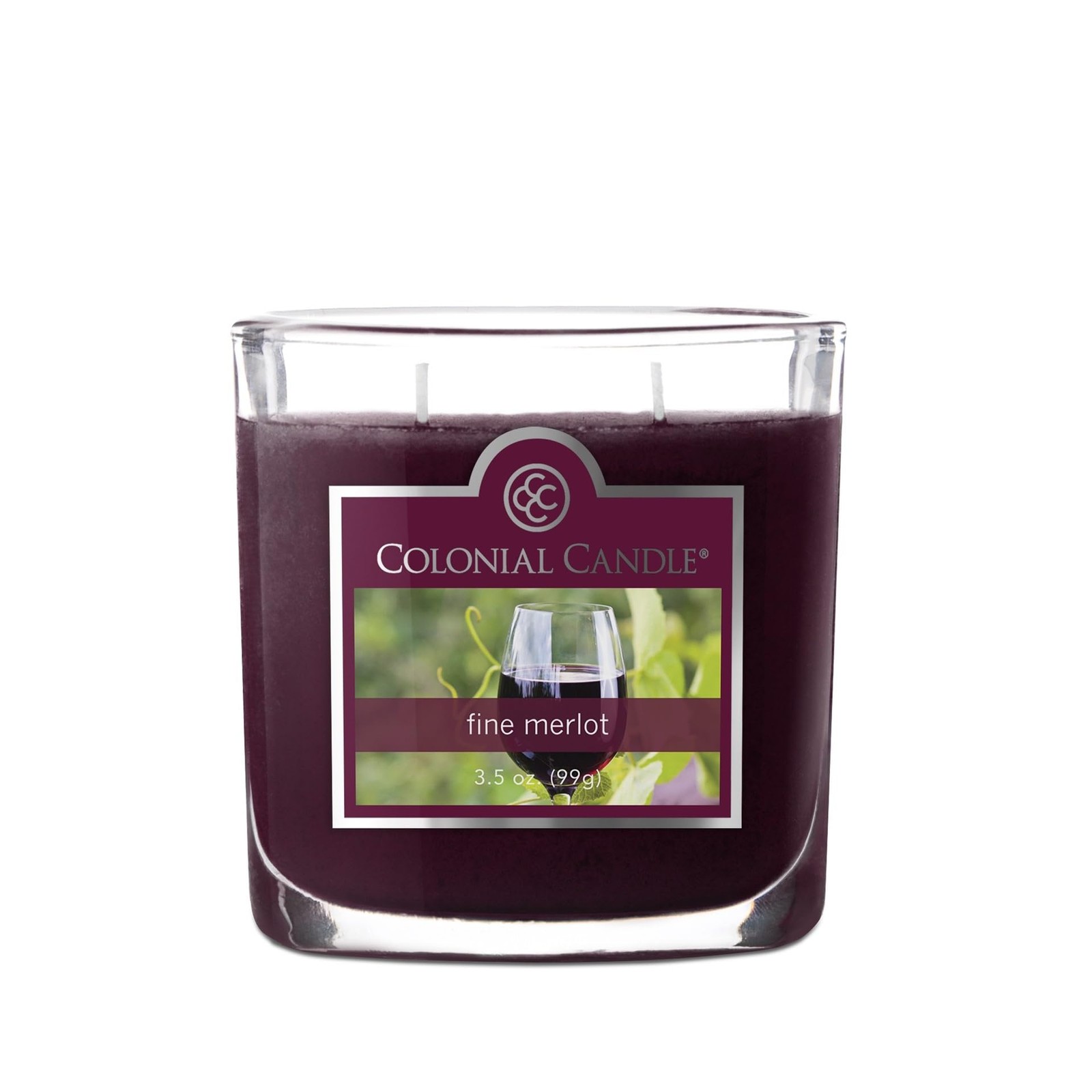 Fine Merlot Scented Jar Candle 2 Wick 3.5 oz Mottled Wax Home Fragrance