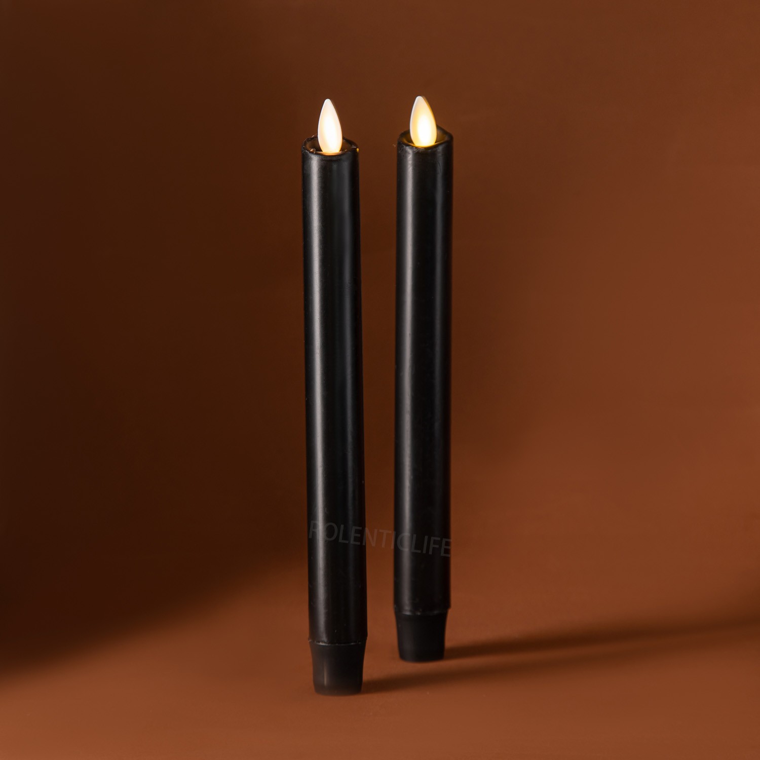 9.5″ Luminara Flameless Battery Operated Taper Candles with Remote Hallows Black