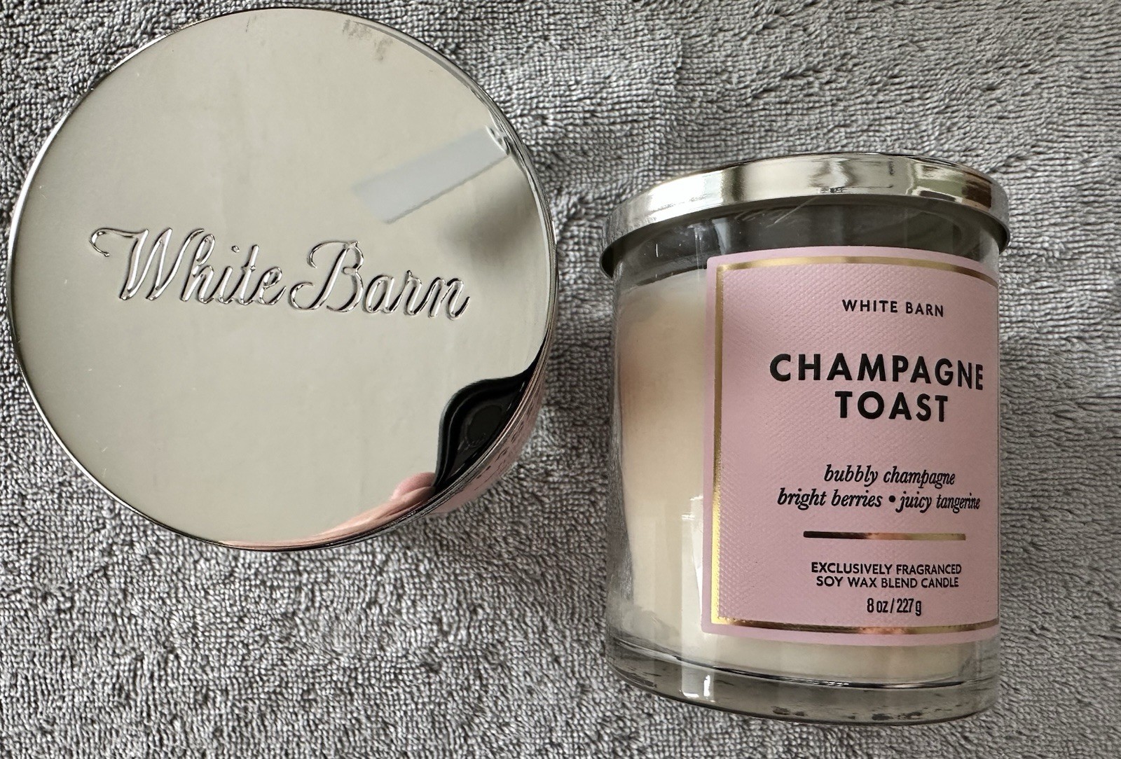 Bath & Body Works CHAMPAGNE TOAST Lot Of 2 Scented Single Wick Candles 7 oz NEW