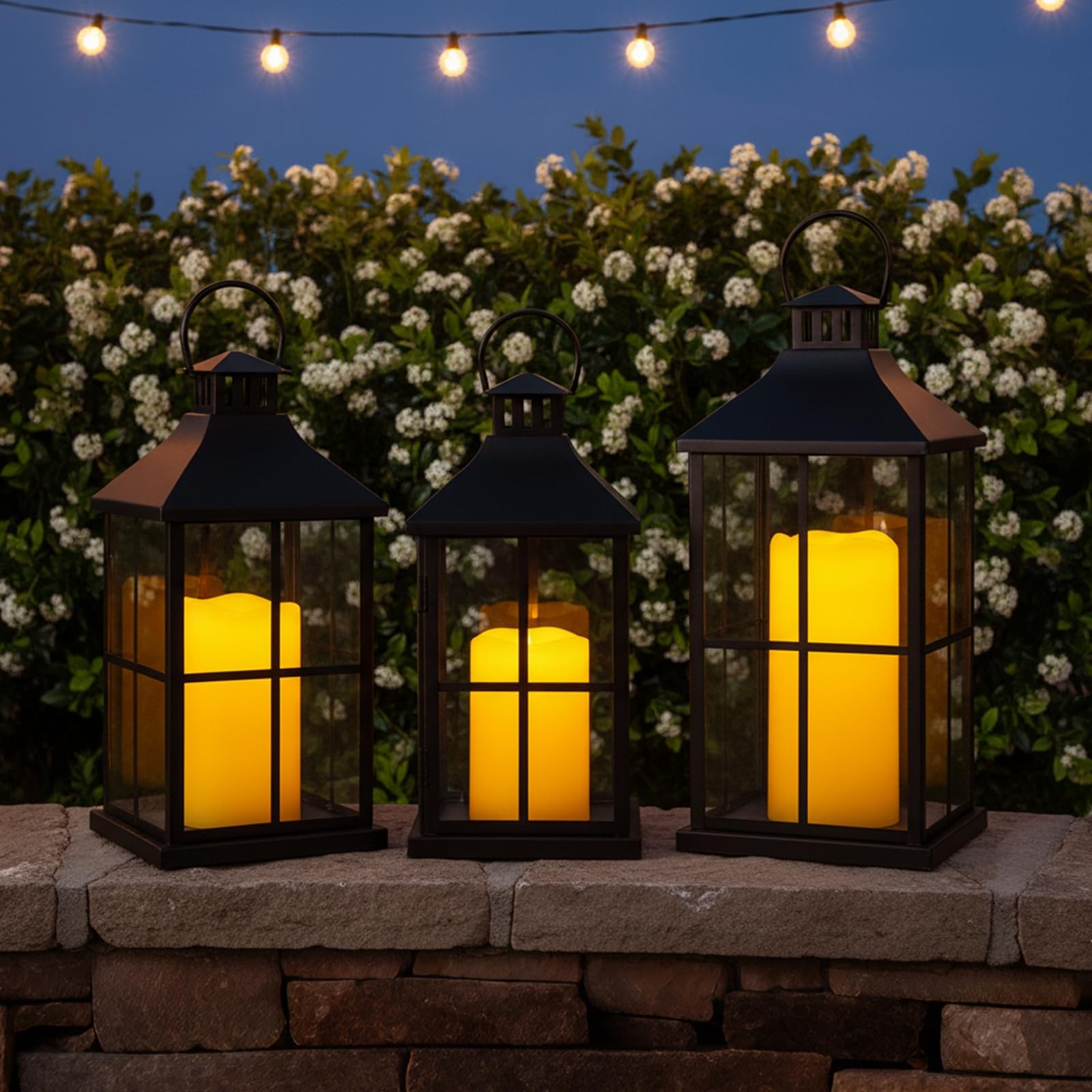 Large Solar Candles Outdoor Waterproof, 4″x6″, Dusk to Dawn, Solar Powered Fl…