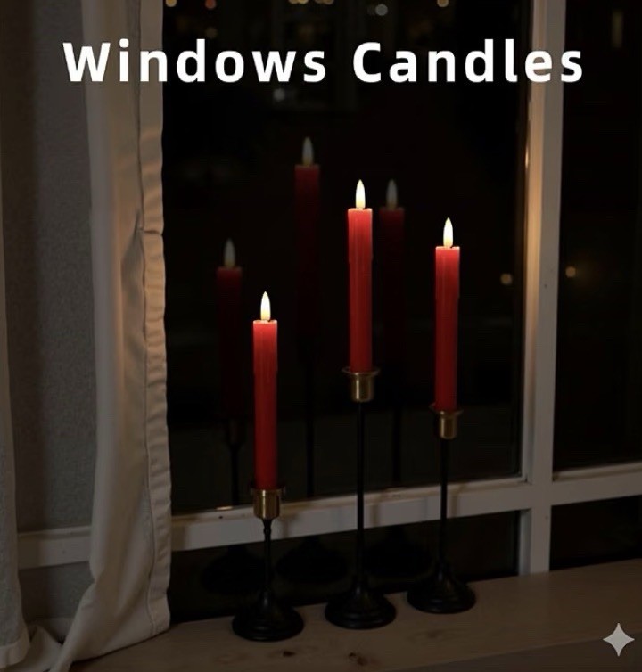 6-Pack Red Flameless LED Taper Candles w/ Remote Timer, AAA Battery, 6.7 in