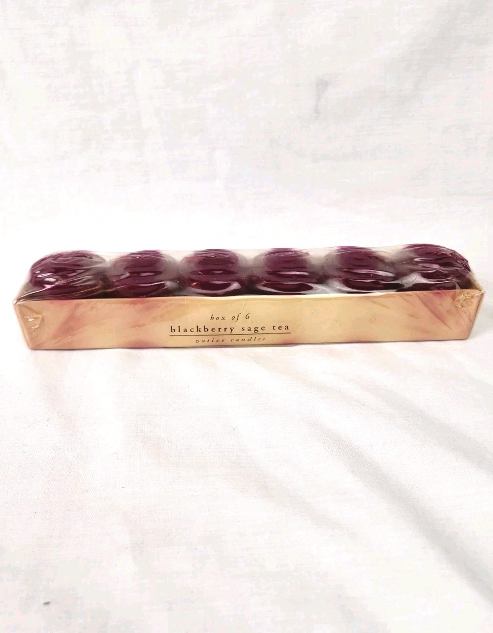 Pier 1 Imports Box of 6 Blackberry Sage Tea Votive Candles Sealed Rare HTF