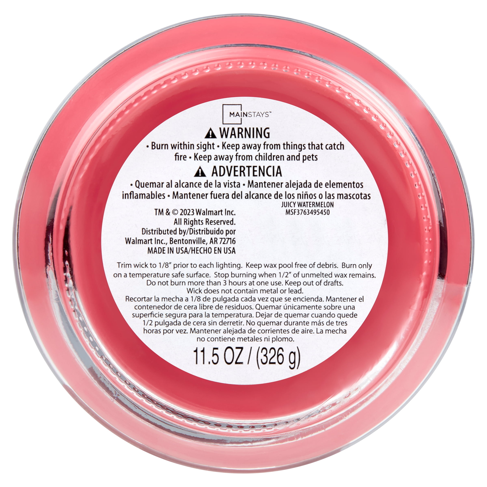 (3 pack) Juicy Watermelon Scented 3-Wick Glass Jar Candle, 11.5 oz