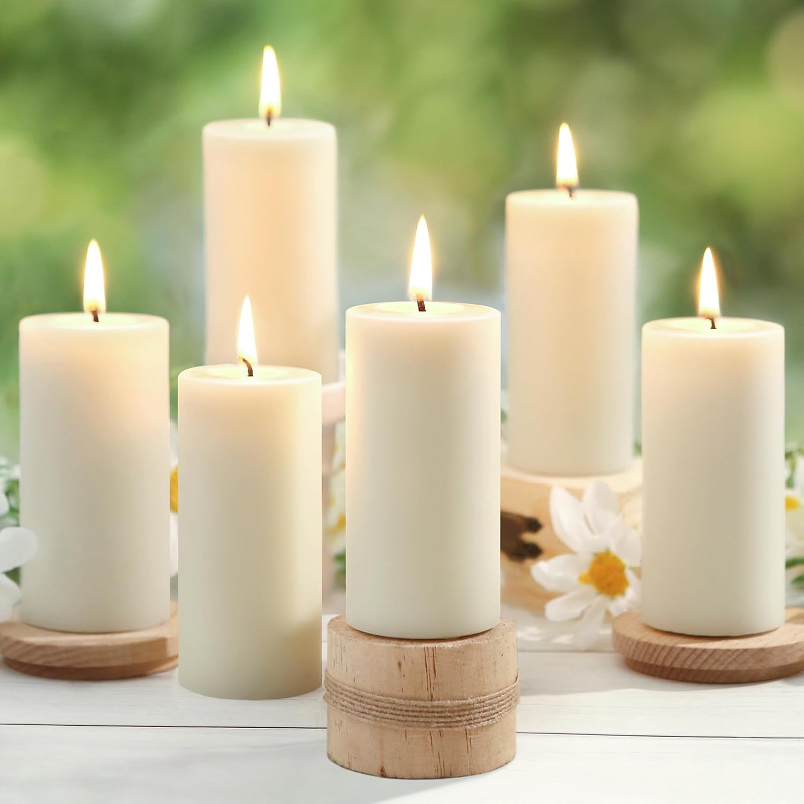 Beeswax Candle Bulk 2×4 Inch Unscented White Long Burning Dripless Smoke-Free
