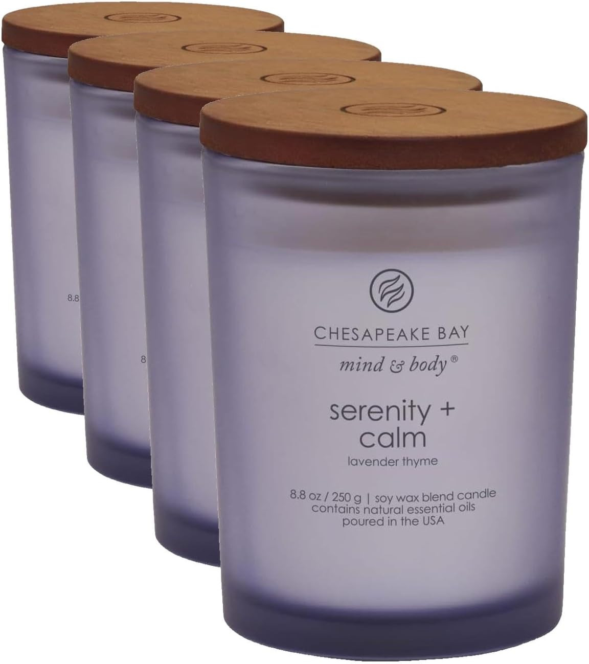 Scented Candles Serenity + Calm (Lavender Thyme) Medium Jar 2-Pack Perfect for H