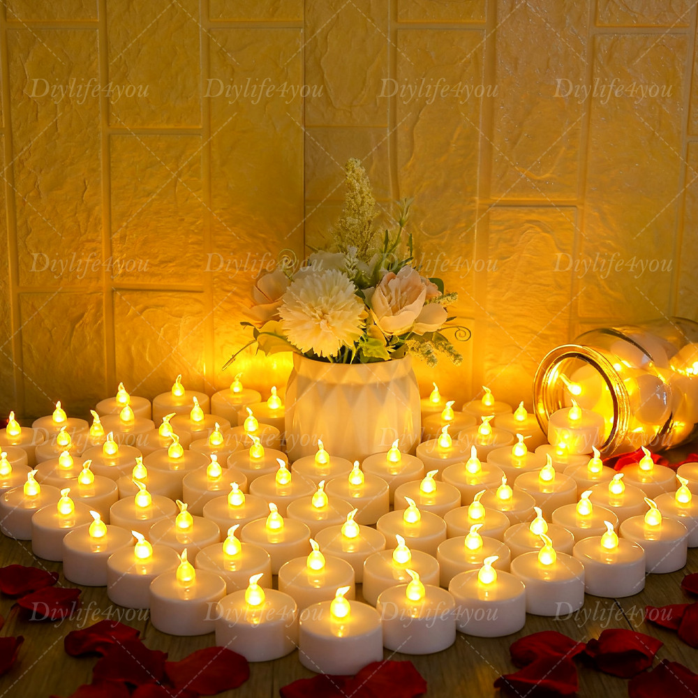 24Pack LED Tea Lights Flickering Flameless Candles Battery Operated with Timer