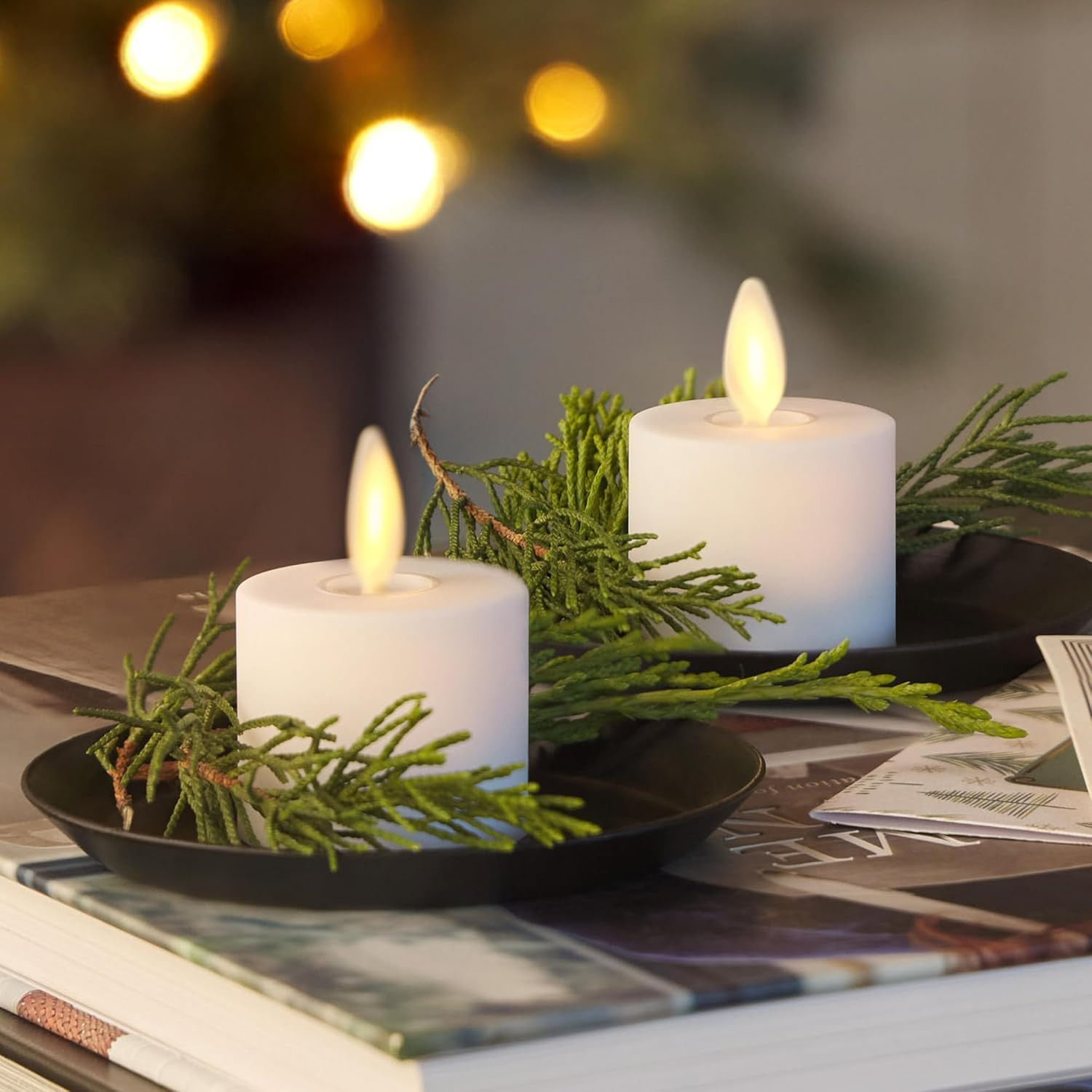 Moving Flame LED Flameless Tealight (1.4″ X 2″) Remote Ready Battery Operated Pl