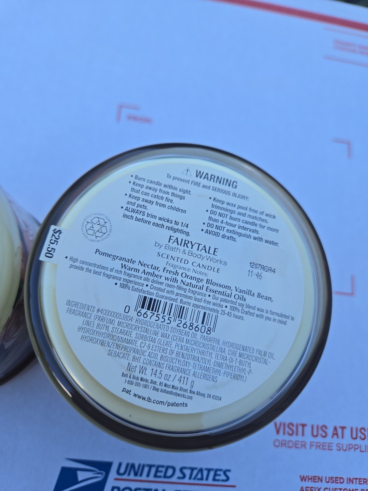 Lot Of 2-Bath & Body Works Fairytale Large 3-Wick 14.5 oz Candle New