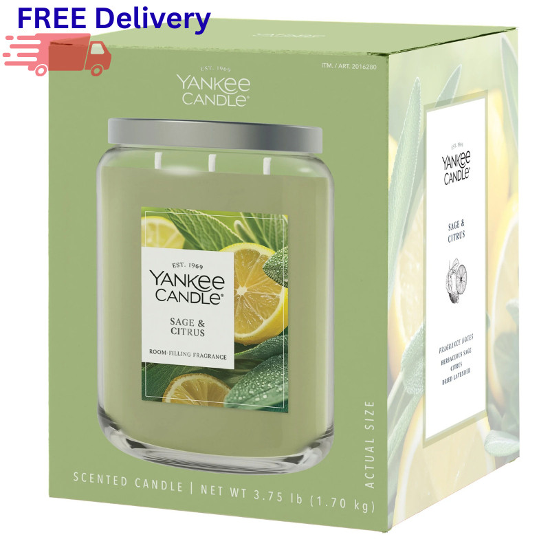 Yankee Candle 60 oz Large 3-Wick Jar Candle Premium Plant Wax Blend Home Decor