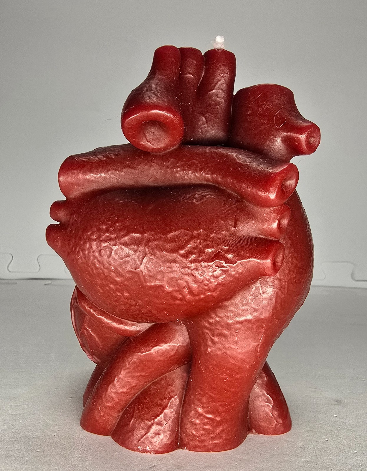 Heart Candle, 6 inches tall and 4 inches wide. wax.