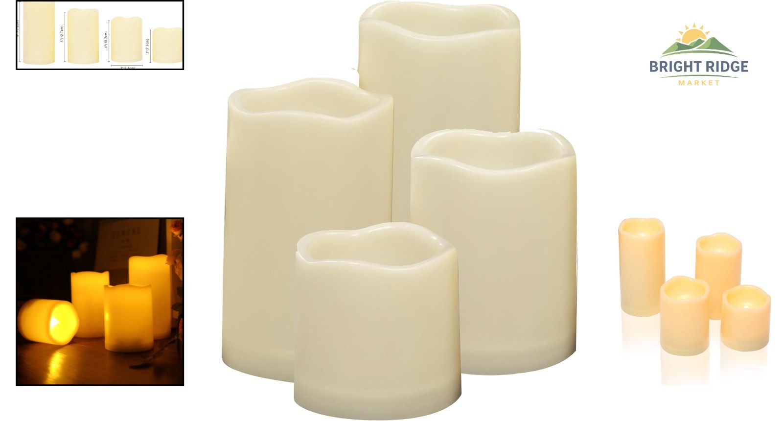 Cordless Waterproof Electric Candles for Patio, Yard and Holiday Celebrations