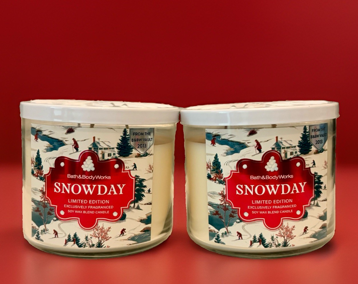 Snow Day 3 Wick Candle New Bath & Body Works Christmas Holiday 2