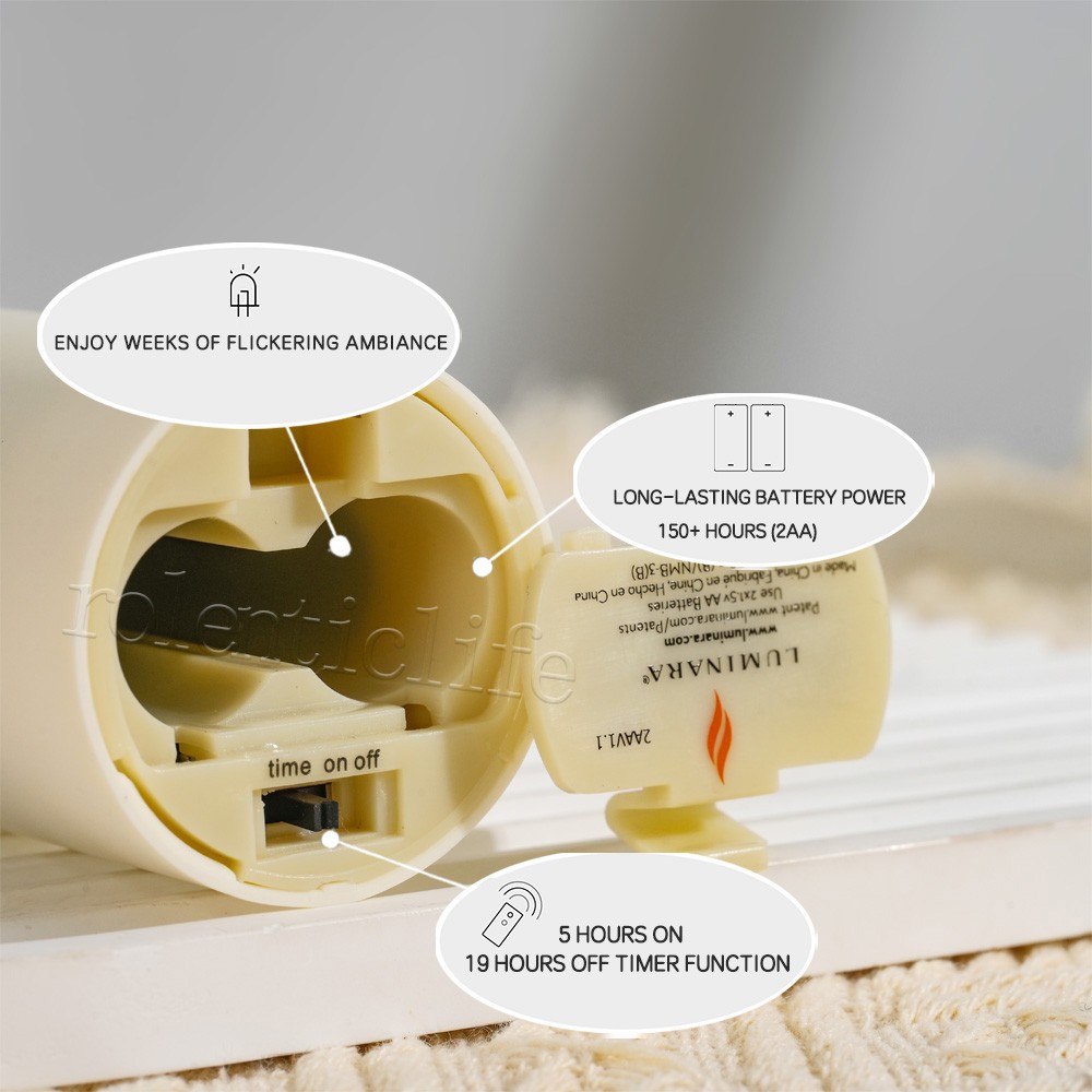 Luminara Ivory Flameless Votive Candles Moving Wick Timer Remote LED Set of 2