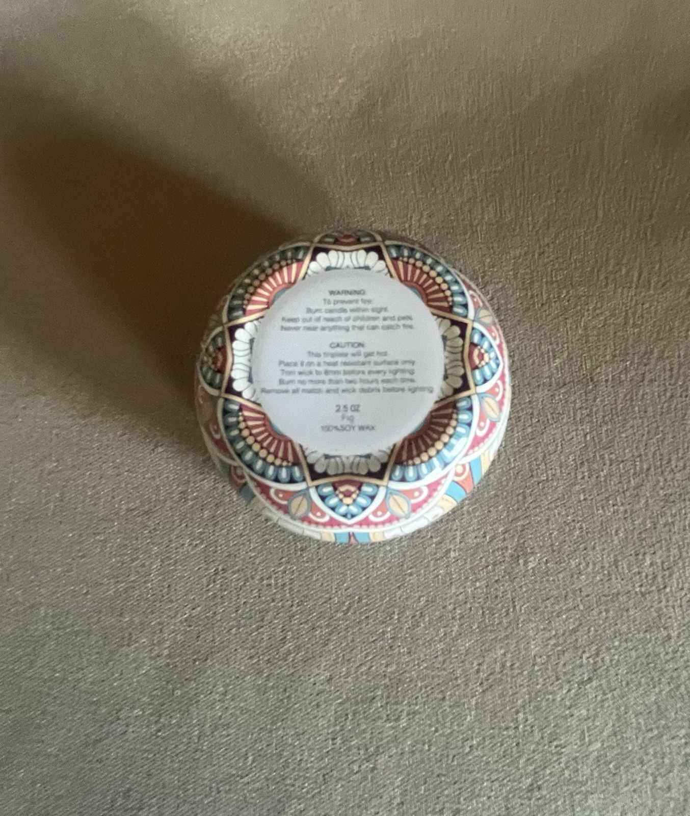 Amorxiao Duftkerzen 2.5 Oz “Fig” Scented Soy Wax Candle In Tin~2 1/2”, Brand New