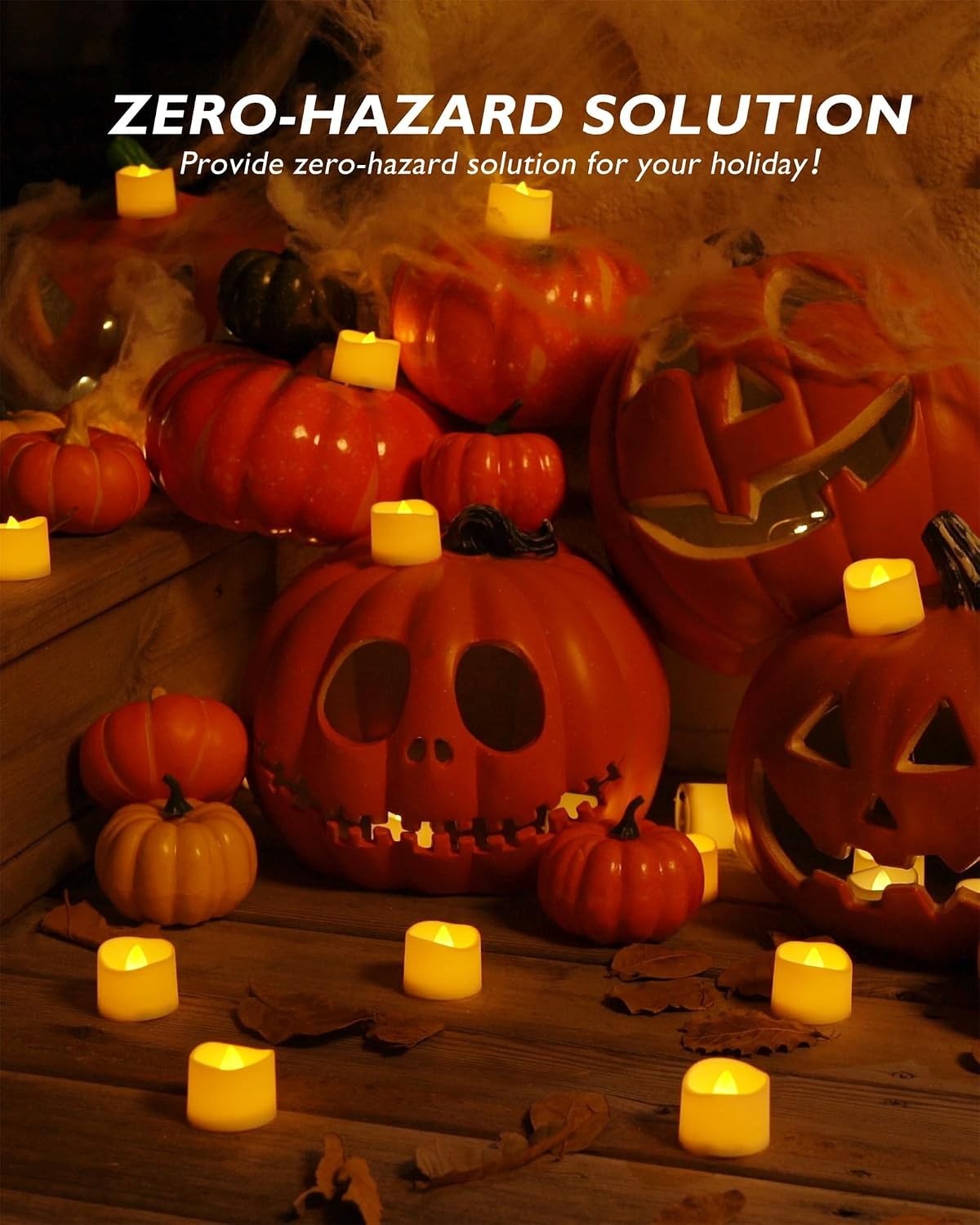 Flameless Flickering LED Tea Lights – Safe Decorative Candles for Indoor/Outdoor