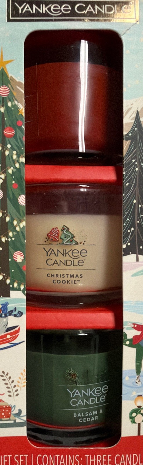 Yankee Candle Christmas Minis 3pk 1.3oz Red/White/Green Jars