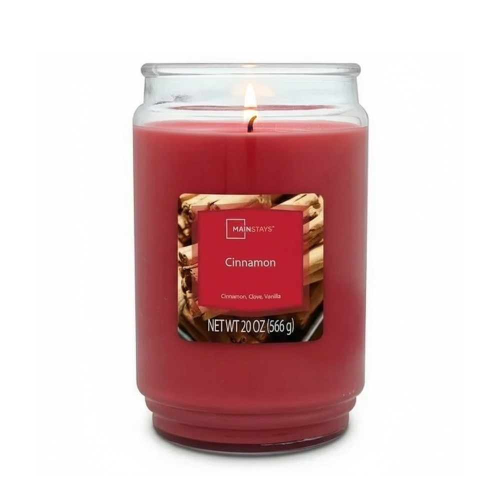 (2 pack) Single-Wick Scented Glass Jar Candle, Cinnamon, 20oz.