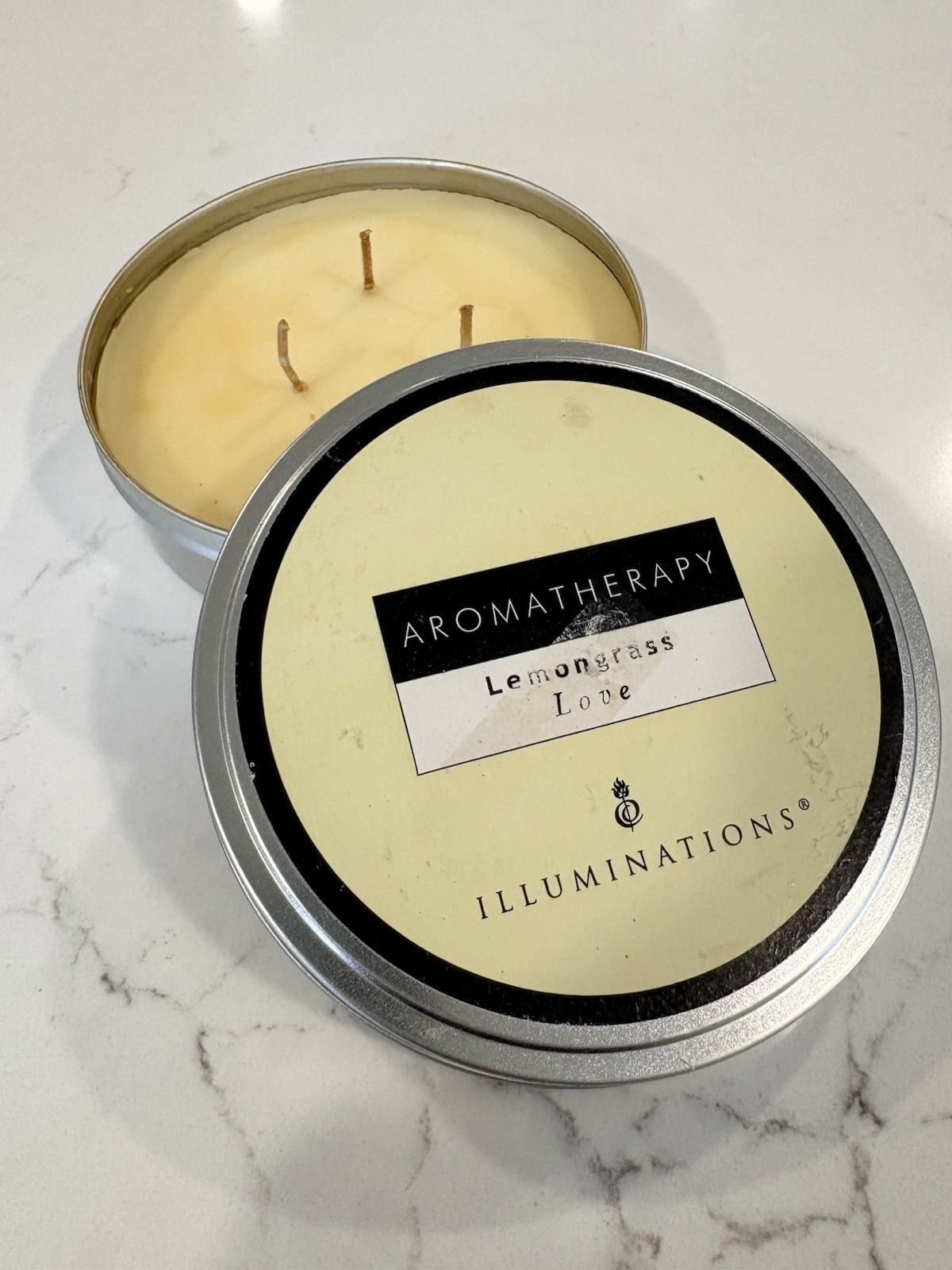 Vintage Illuminations Aromatherapy Lemongrass Love Candle Tin 4oz UNUSED RARE