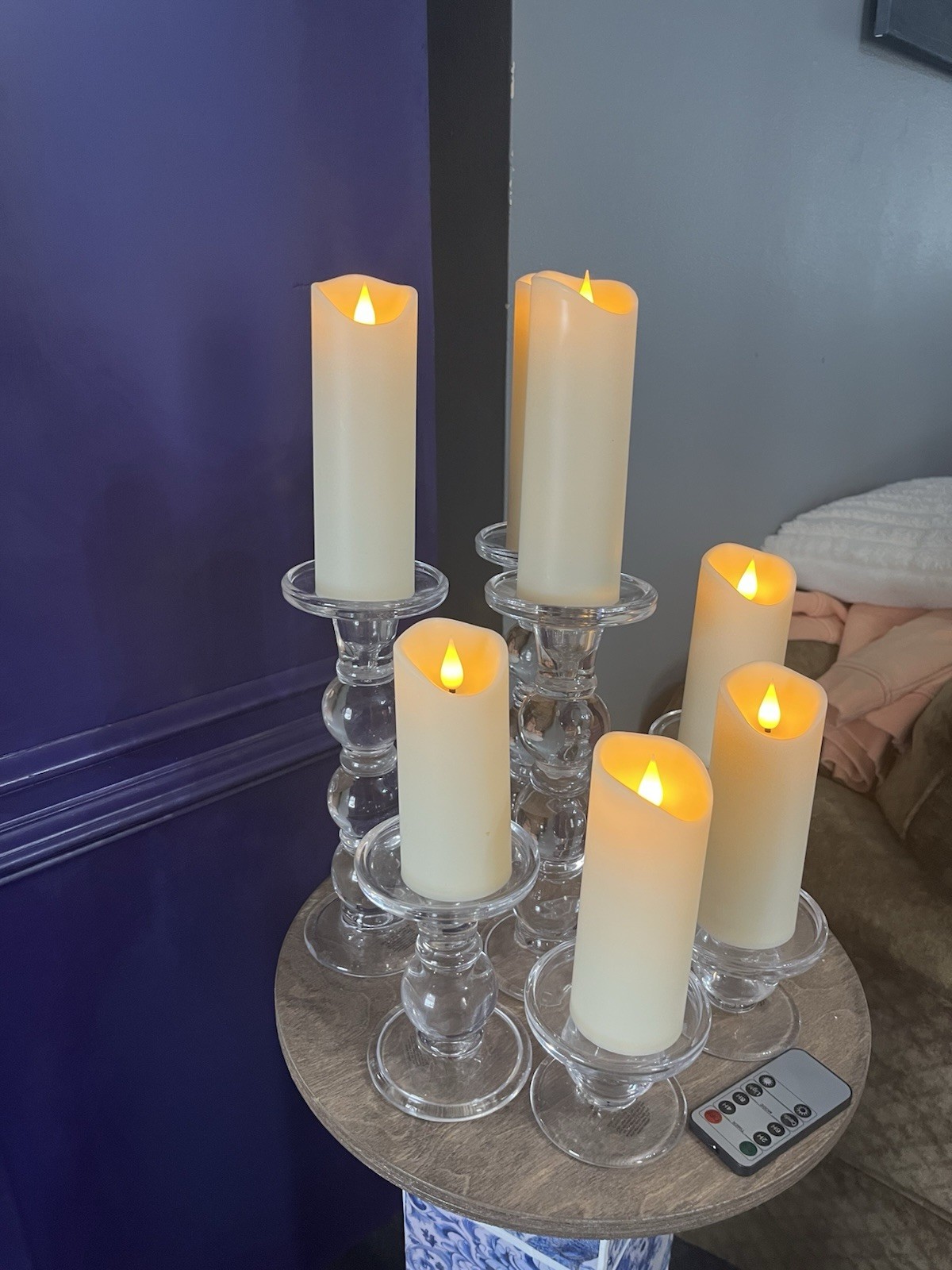 7-Pack Ivory Flameless LED Pillar Candles Battery Operated w/ Remote Indoor