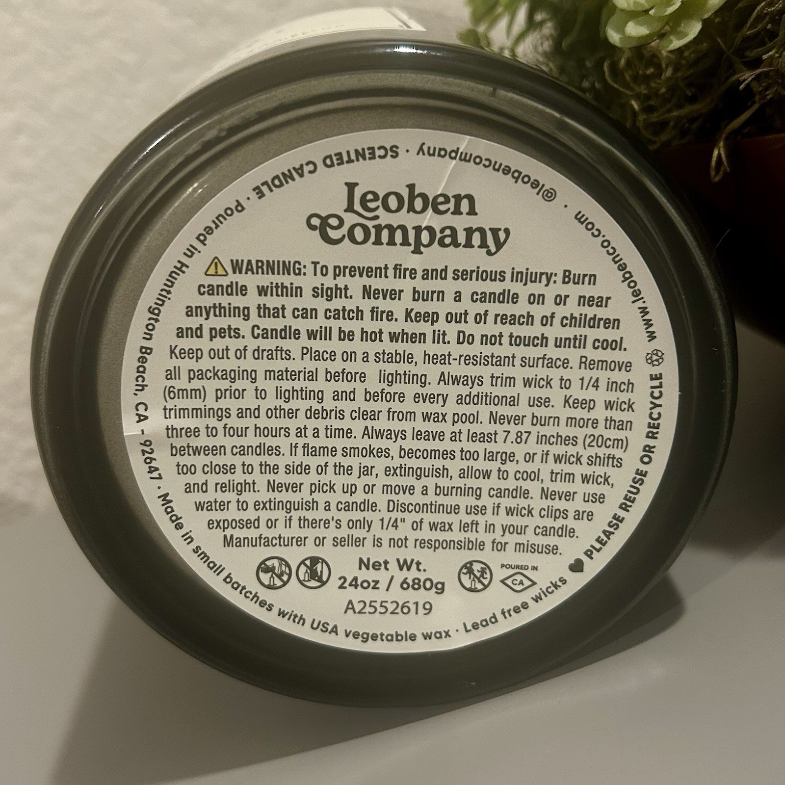 Leoben Co NIGHT OUT Masculine Aromas Collection 3 Wick 24oz Vegan Soy Wax