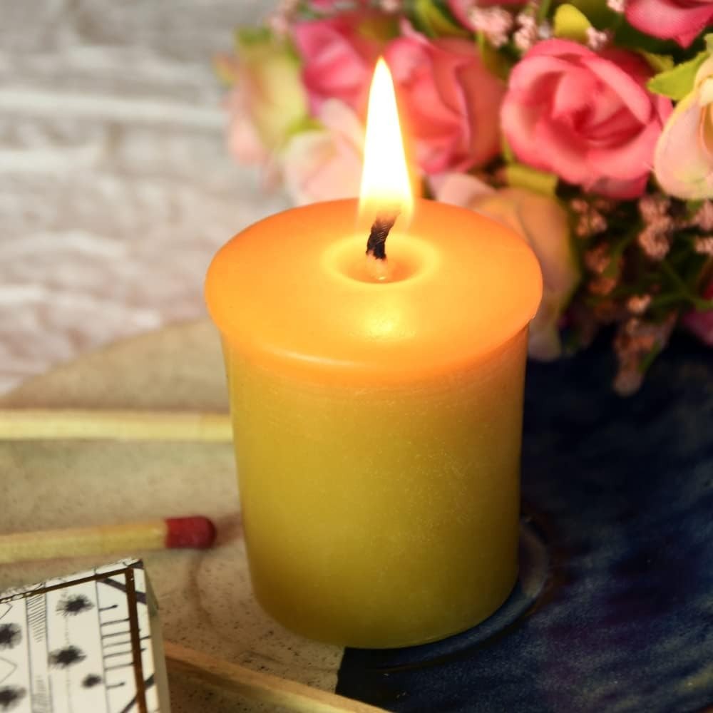 Radiant Yellow Beeswax Candles 4-Pack – 12 Hour Clean Burn for Any Occasion