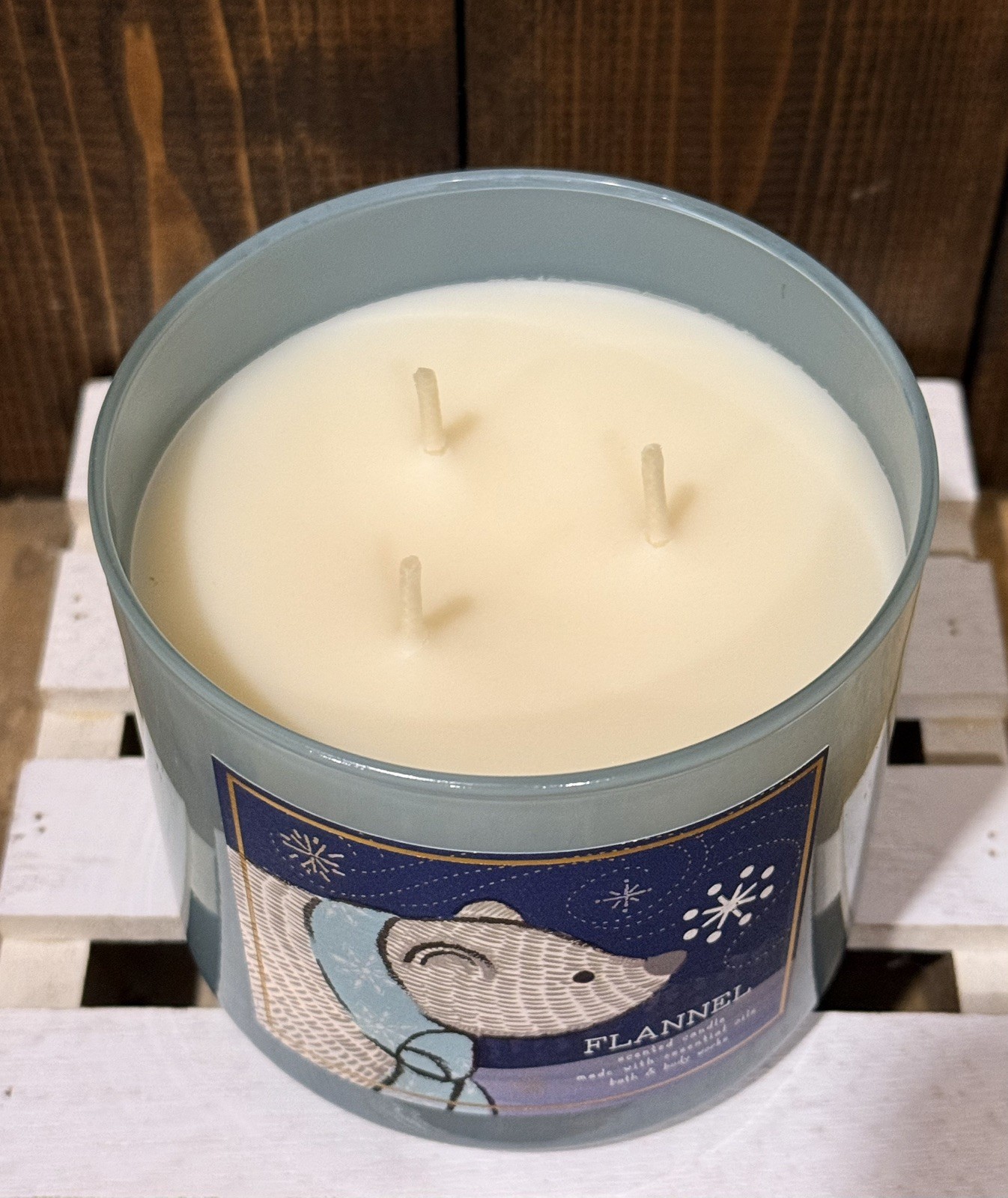 Bath & Body Works Flannel 3 Wick Candle