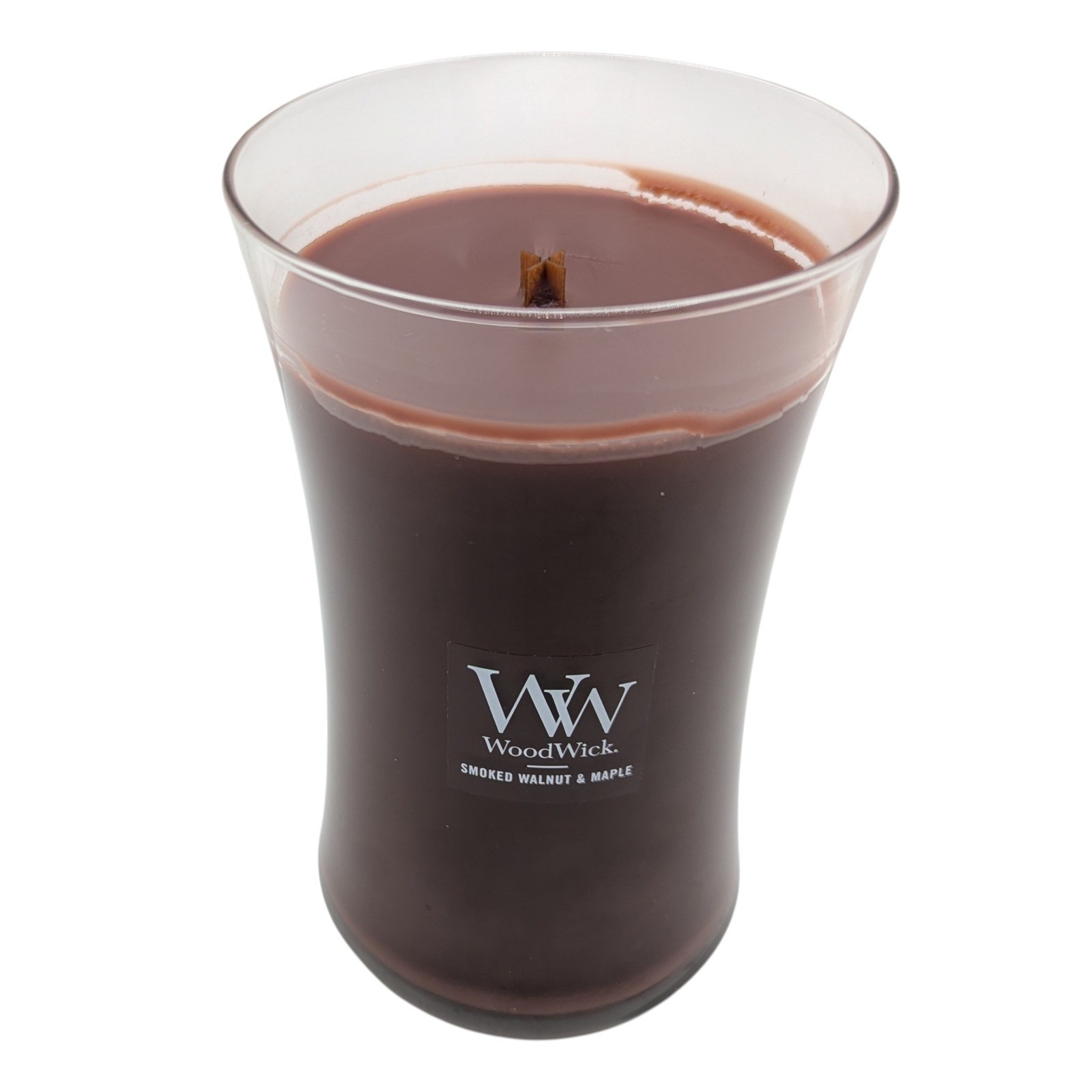 WoodWick Smoked Walnut & Maple Large Hourglass Candle 21.5oz Crackling Wood Wick
