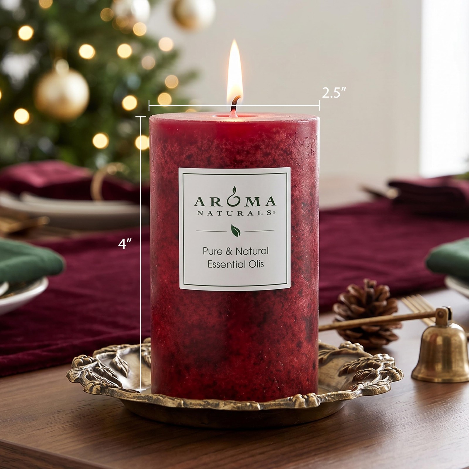 Aroma Naturals Holiday Orange, Clove and Cinnamon Essential Oil Scented Pilla…