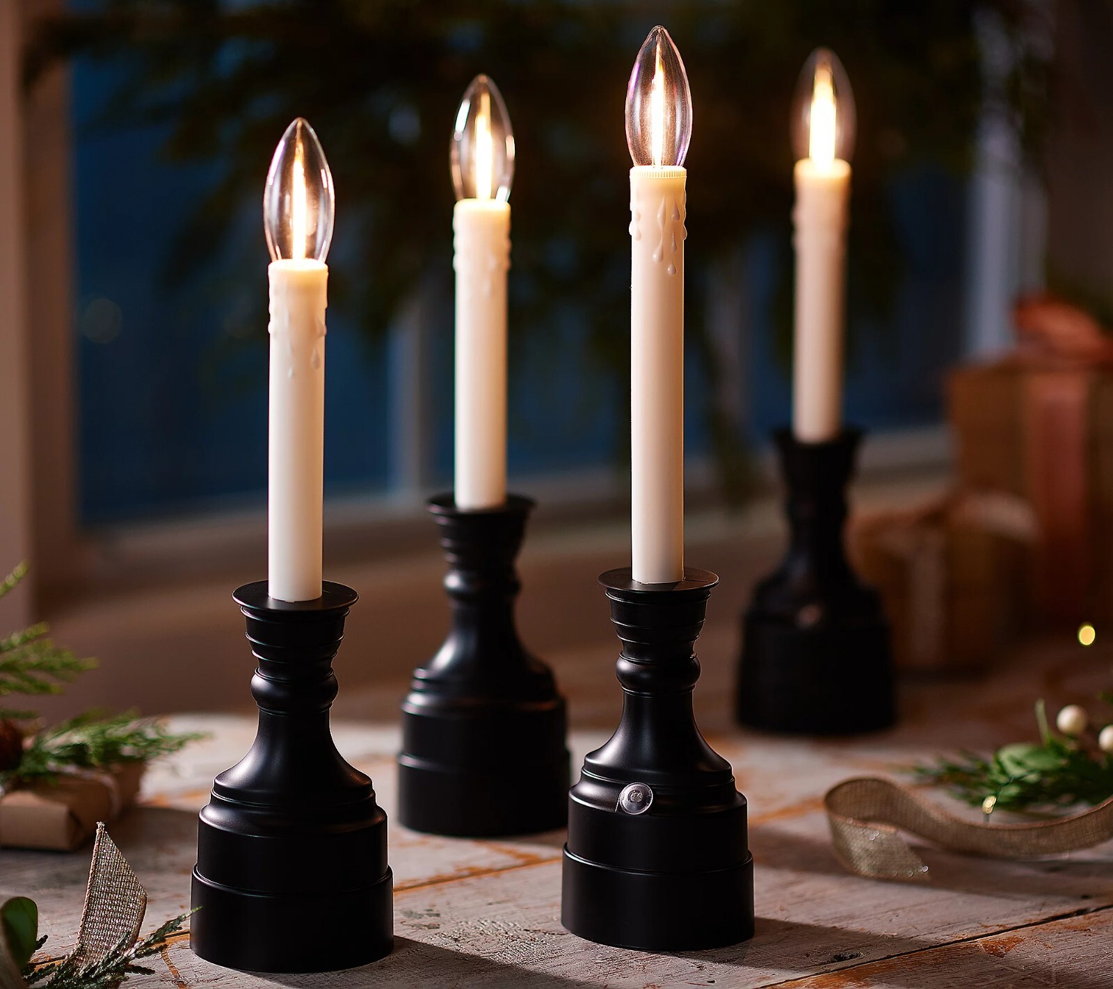 Bethlehem Lights Set of 4 PREMIUM Cordless Window Candles DIFF COLORS COMB SHIP