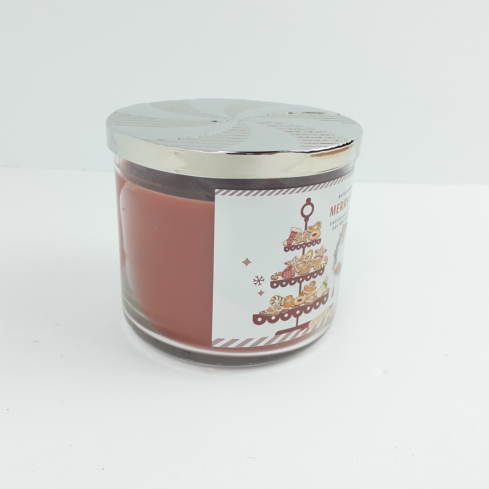 Bath & Body Works Merry Cookie Scented 3 WICK CANDLE Burns 25-45 Hrs 14.5oz