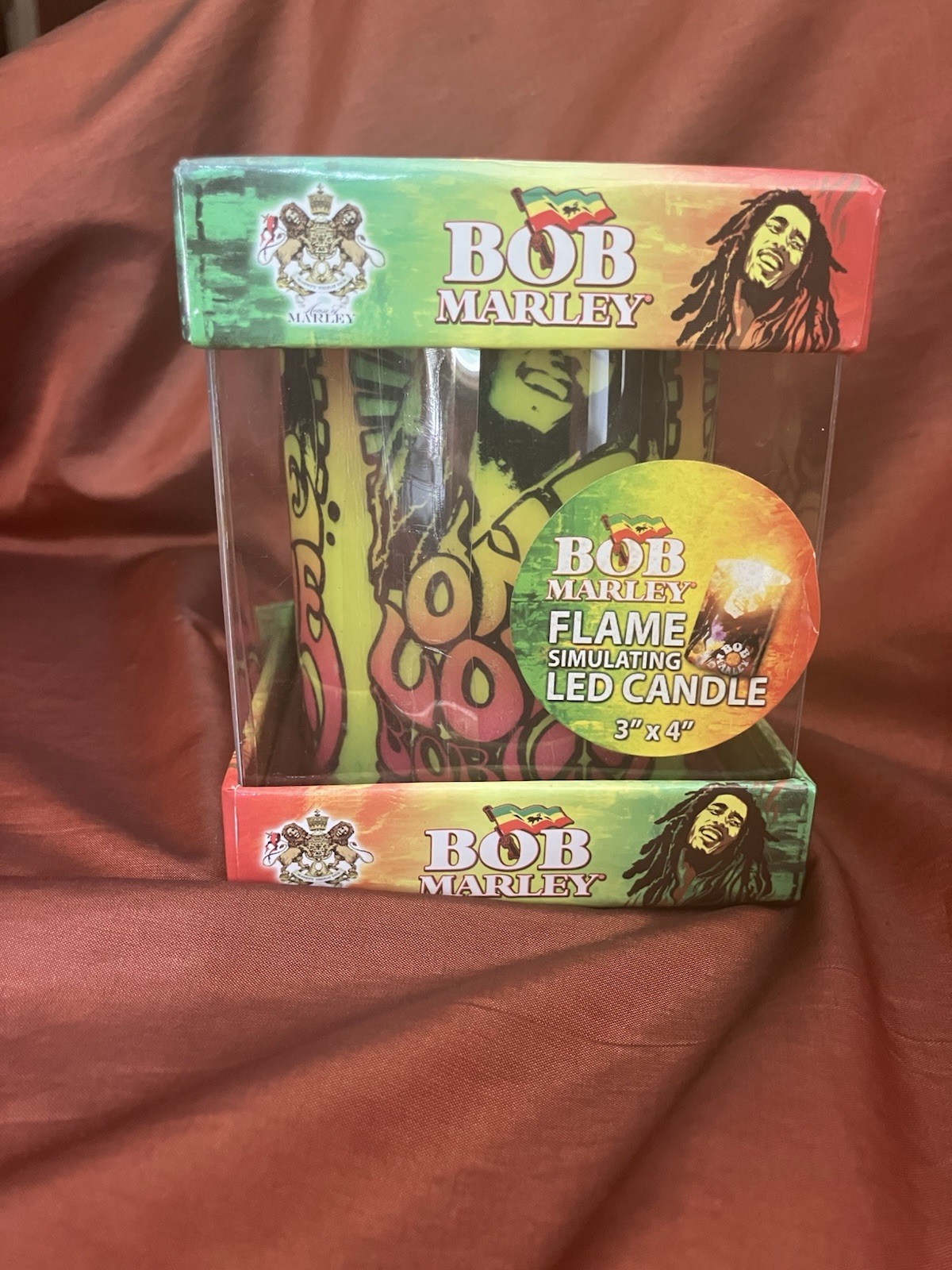 Bob Marley Vibrant Flickering Candle Battery Operated Reggae Decor New In Box