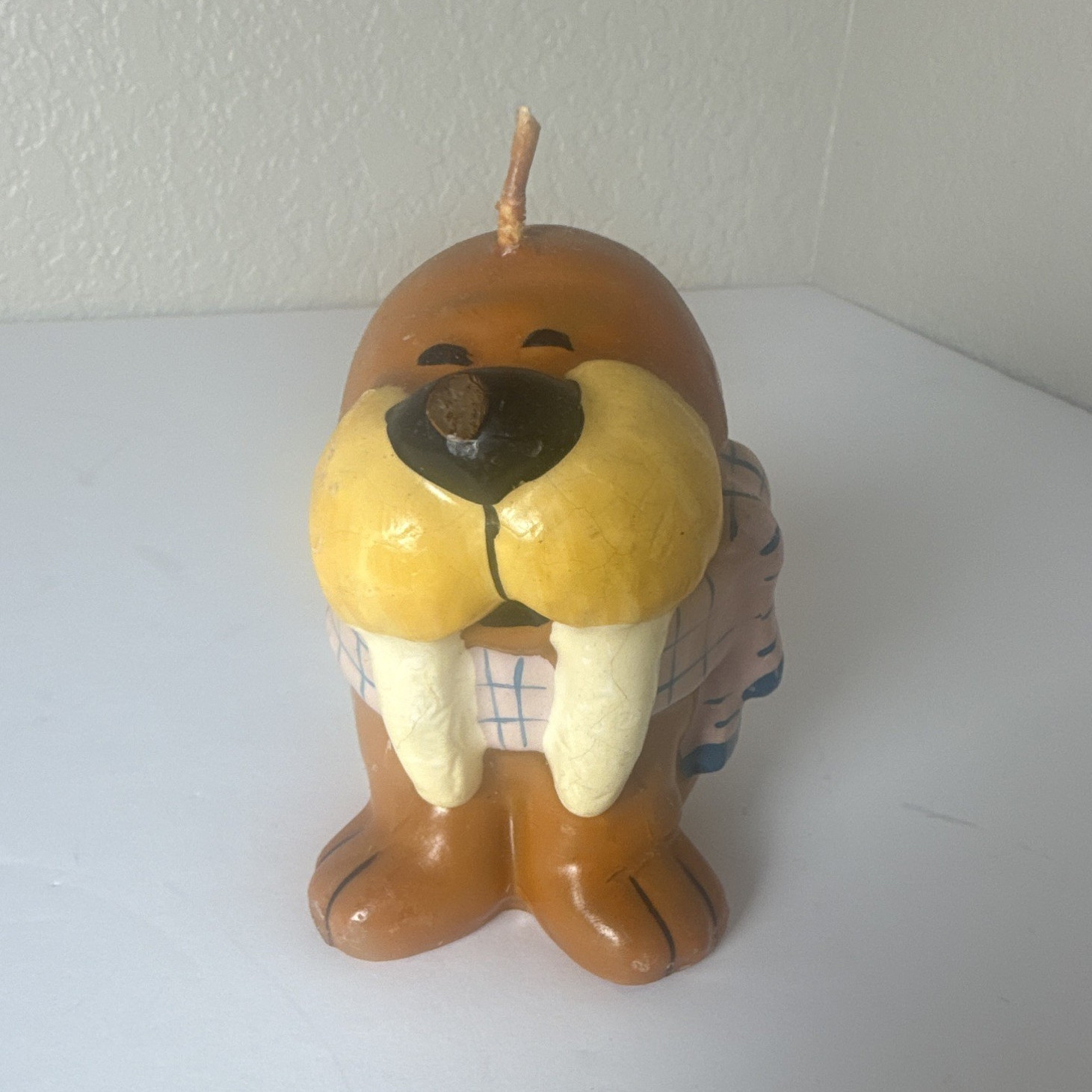 Wicks N Sticks Walrus Animal Figurine Wax Candle 4in Small Unscented Scarf Decor