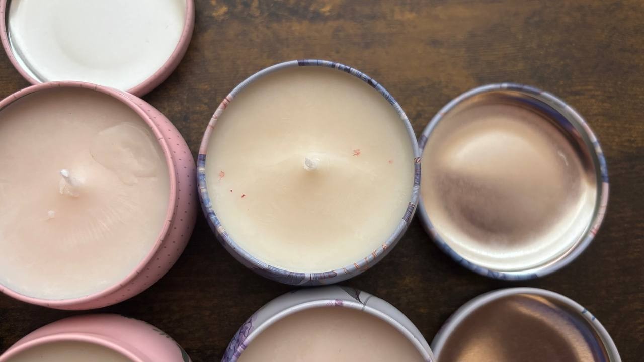 Handmade Soy Wax Candles – Set of 6 in Decorative Tins, Organic and Eco-Friendly