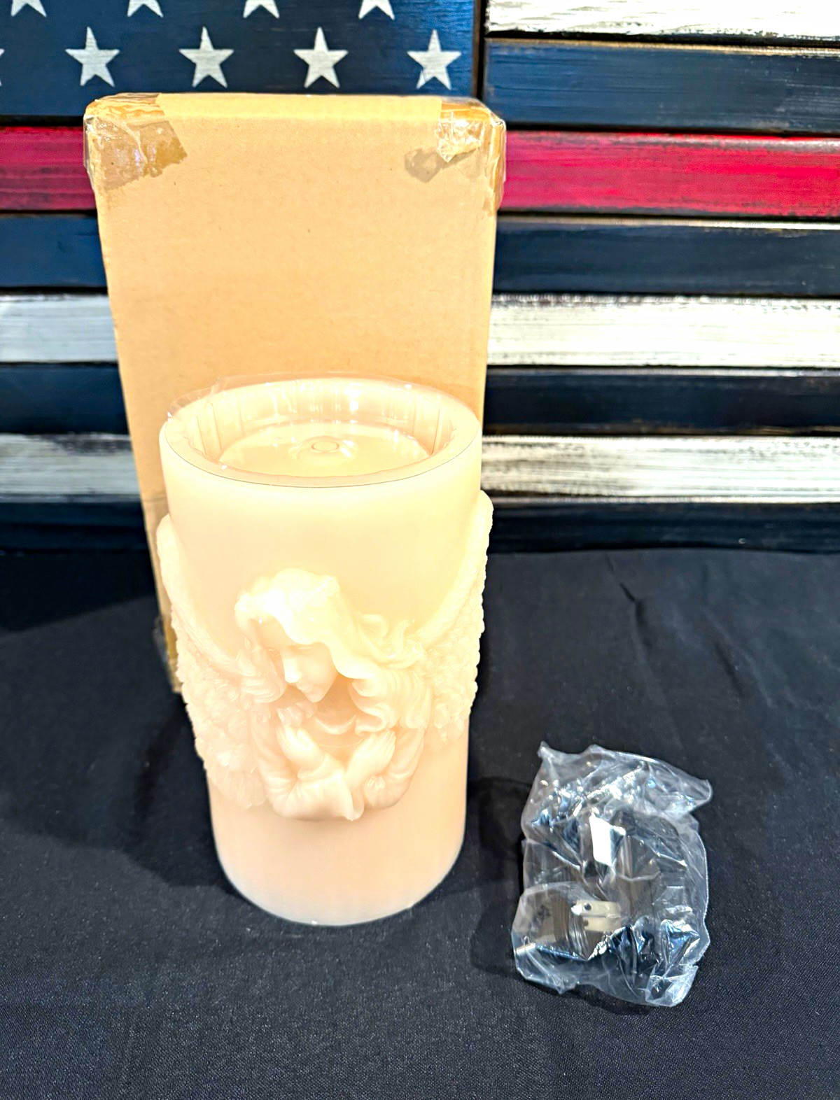 Candle-Impressions White Angel Flameless LED Wax Pillar Candle AAA AF-LED-001