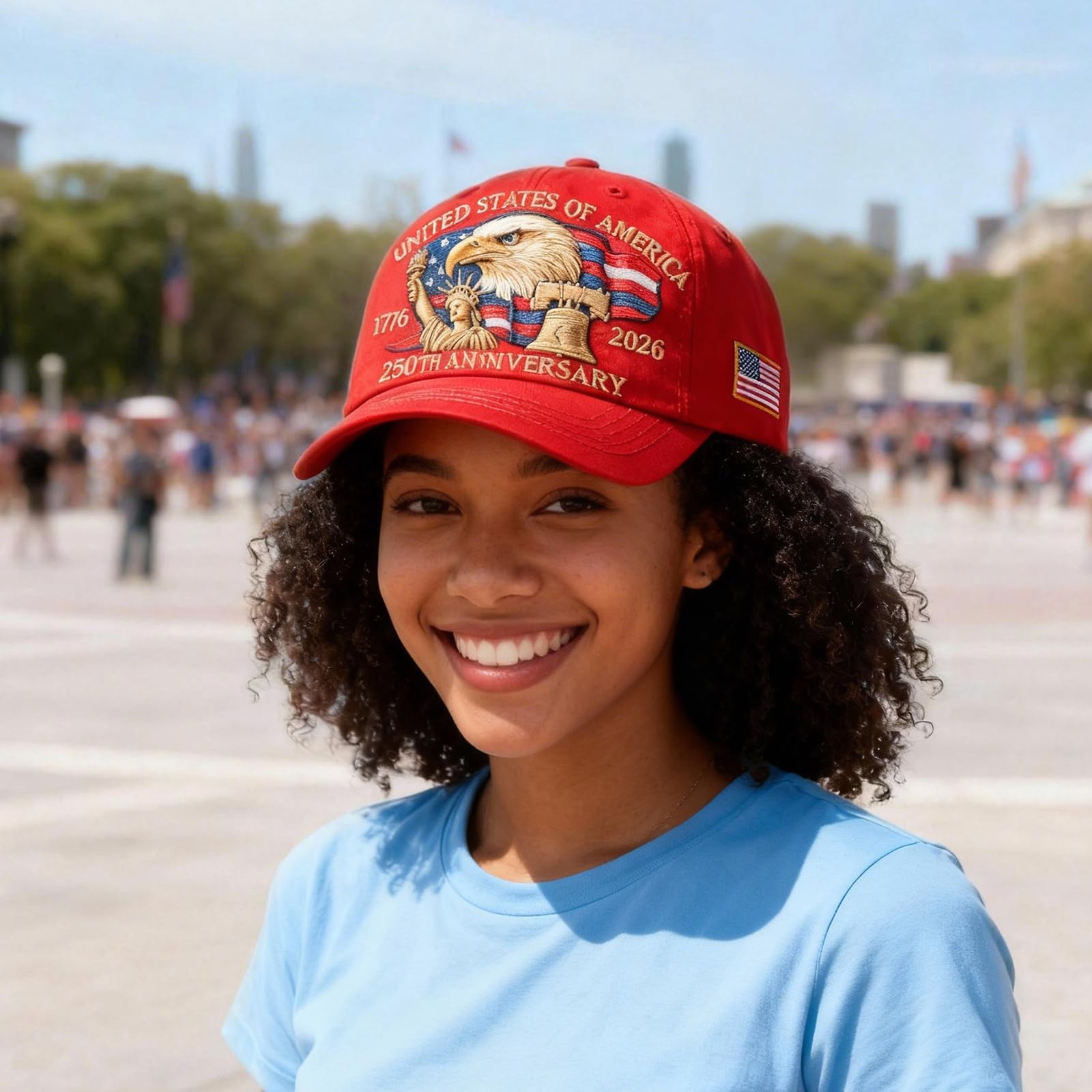 2Pack 250th Anniversary USA Hat Bald Eagle Embroidery Patriotic Baseball Cap …
