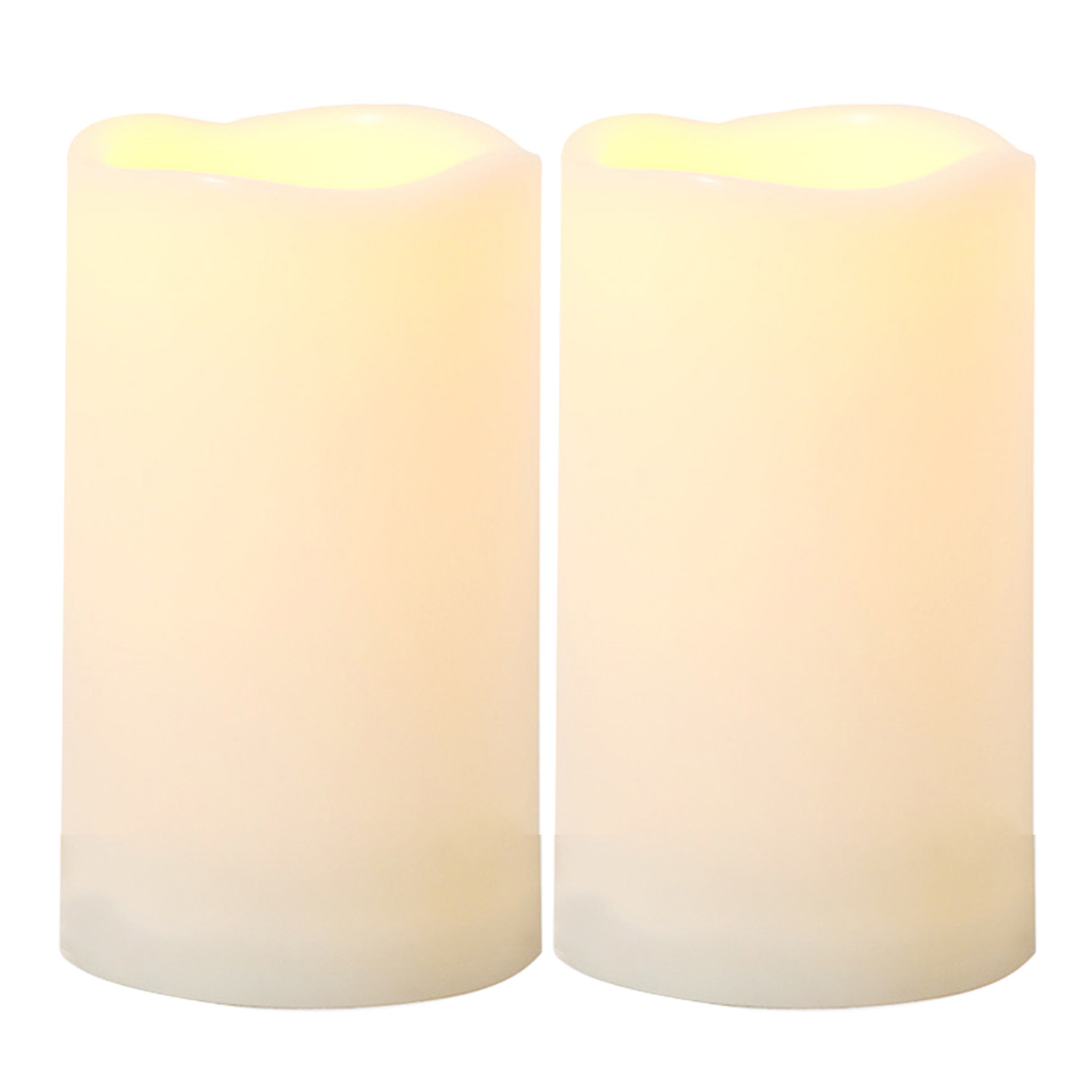 2 PCS Waterproof Outdoor Flameless Battery-operated LED Candles with Timer 3″x5”