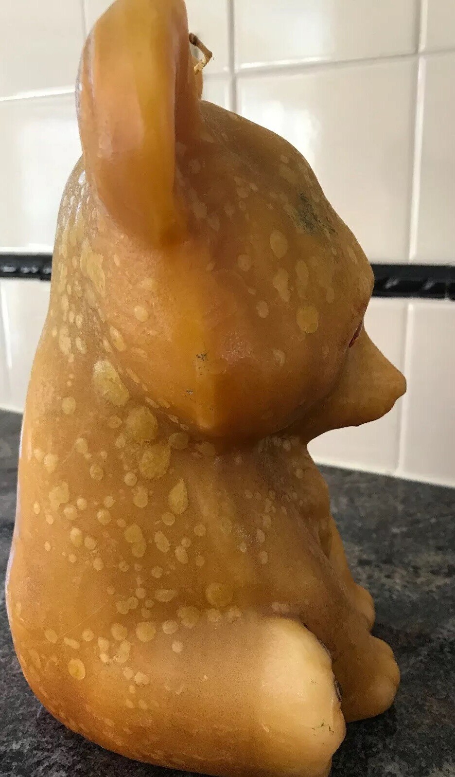 1970s Yellow Bear Candle Wax Large Retro Hippie Mountains Nature Cub VTG Vintage
