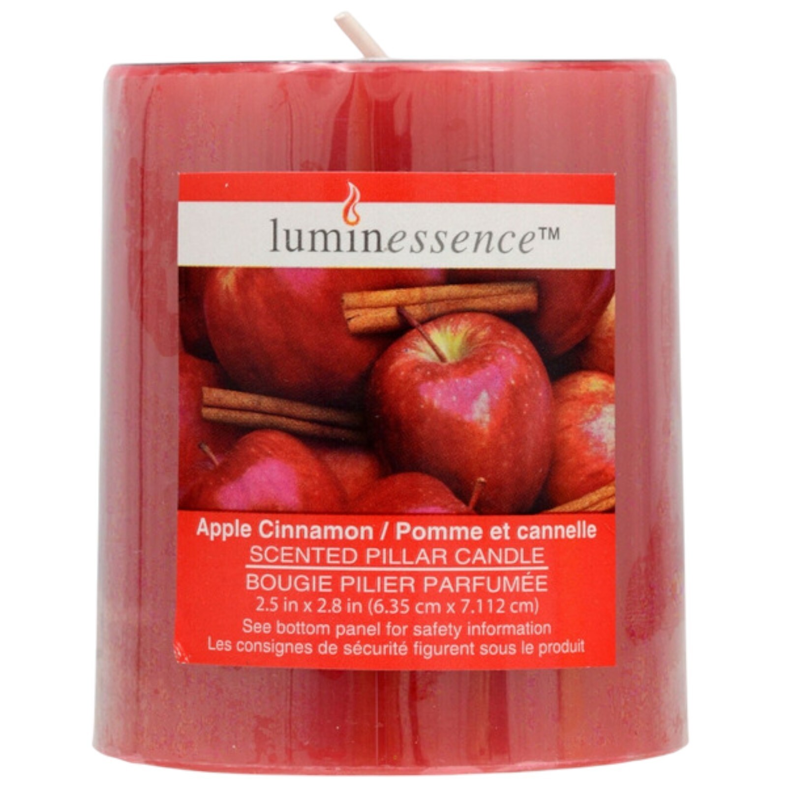 Lot of 4 Luminessence Apple Cinnamon Pillar Candles Holiday Gift Idea