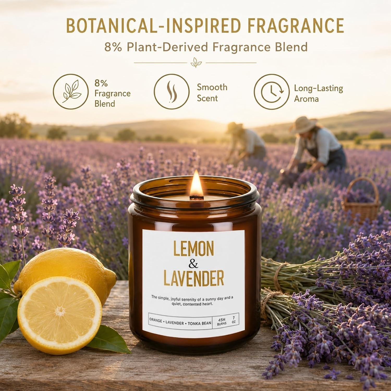 Scented Candle Gift Set, 4 Pack Wooden Wick Natural Soy Candles for Home | 28…