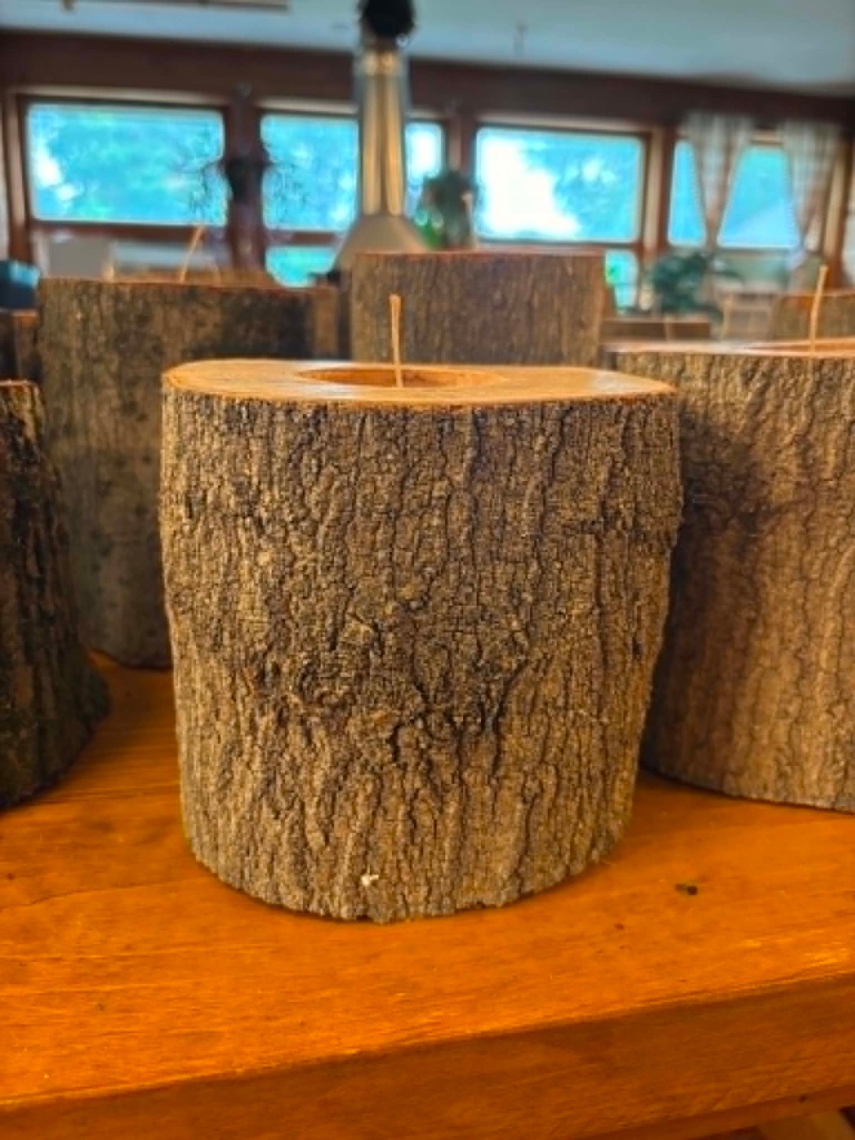 🕯️ Real Wooden Log Candle – Handcrafted Every One Unique!