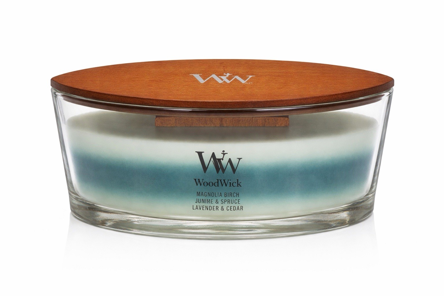 WoodWick Ellipse Trilogy Candle 16 oz Icy Woodland Magnolia Birch Juniper Spruce