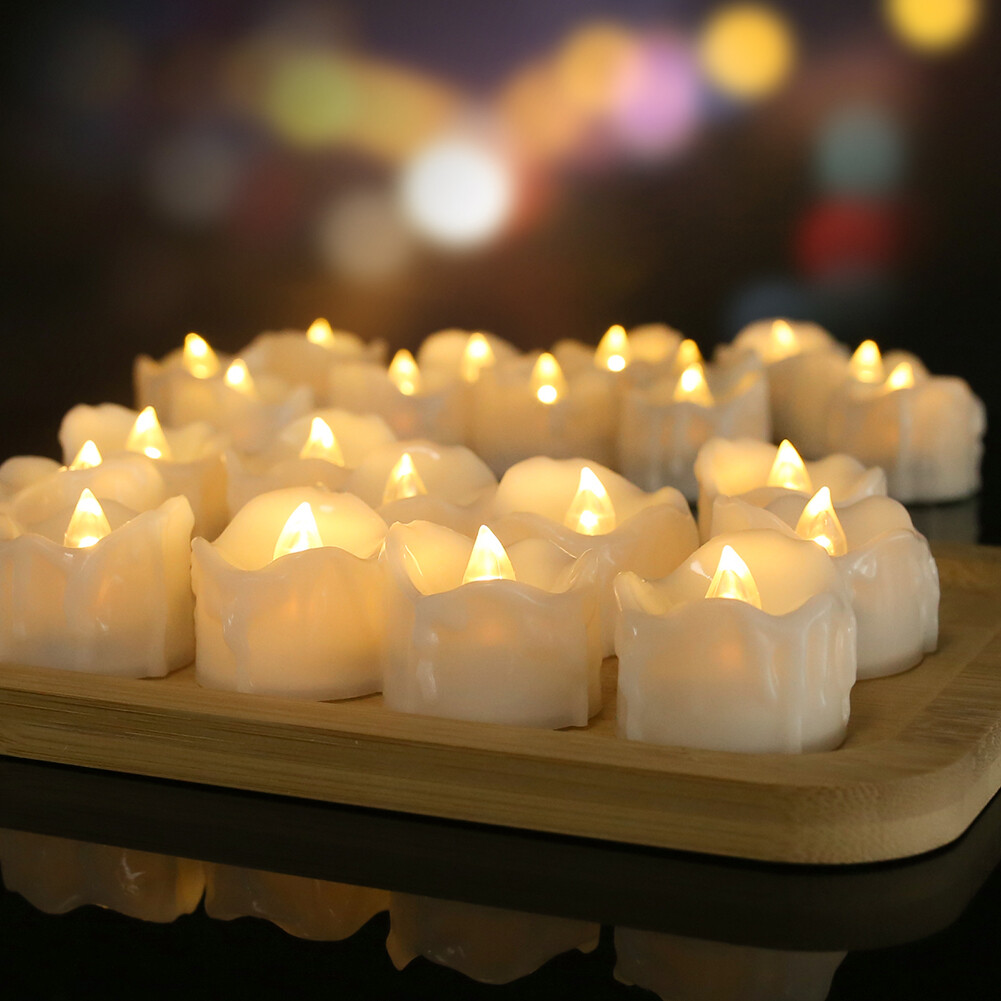 12Pcs Flameless LED Candle Tea Lights Flicker w/ Remote Control Battery Operated