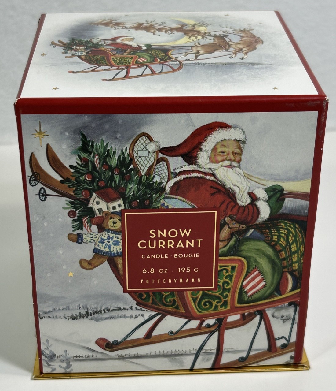 NEW VINTAGE Pottery Barn SNOW CURRANT 6.8 oz Scented Candle Original Box – B4