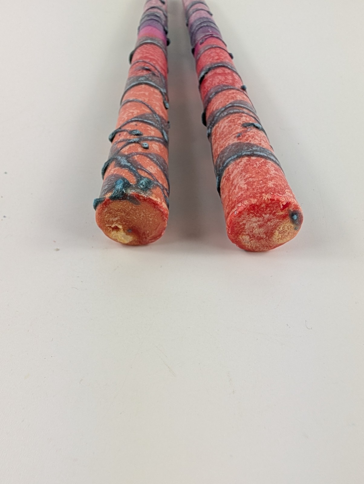 Safed Candles 10″ Taper Candles Hand Crafted Hand Dipped Multi Color Set of 2