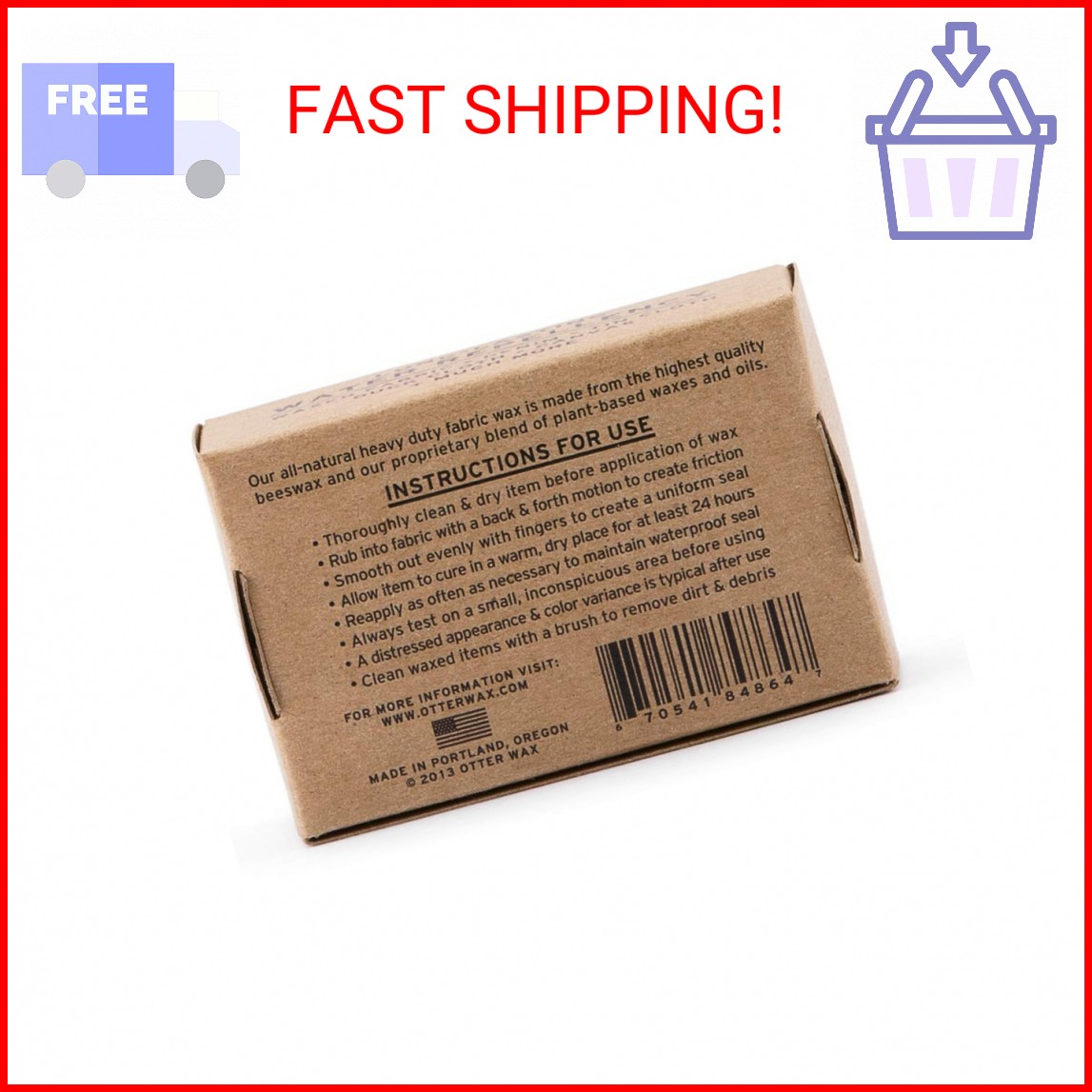 Otter Wax Heavy-Duty Fabric Wax Bar | 2.25 oz | Surface Sealing Waterproofing Wa