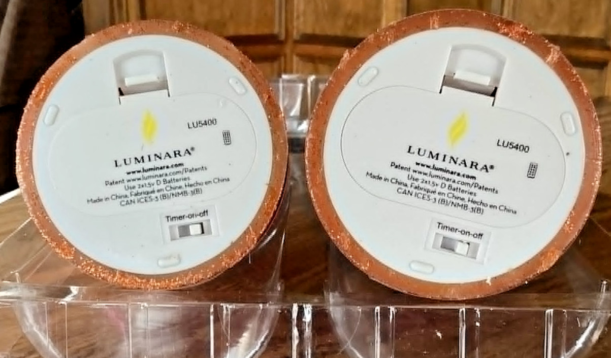 Luminara Flameless 5″&7″ Glitter Candle Set In RUST – NEW & FREE FAST SHIPPING